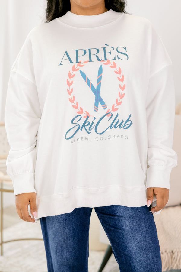 Chic Soul plus size clothing, ivory long sleeve pullover with the saying 