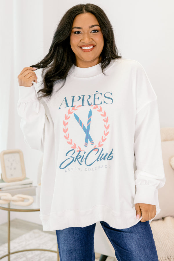 Chic Soul plus size clothing, ivory long sleeve pullover with the saying 