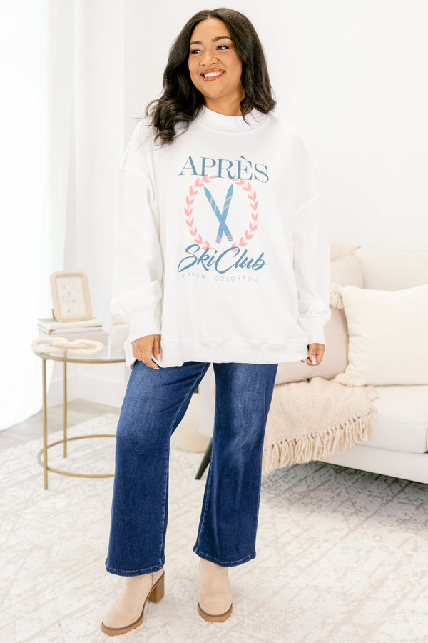 Chic Soul plus size clothing, ivory long sleeve pullover with the saying 