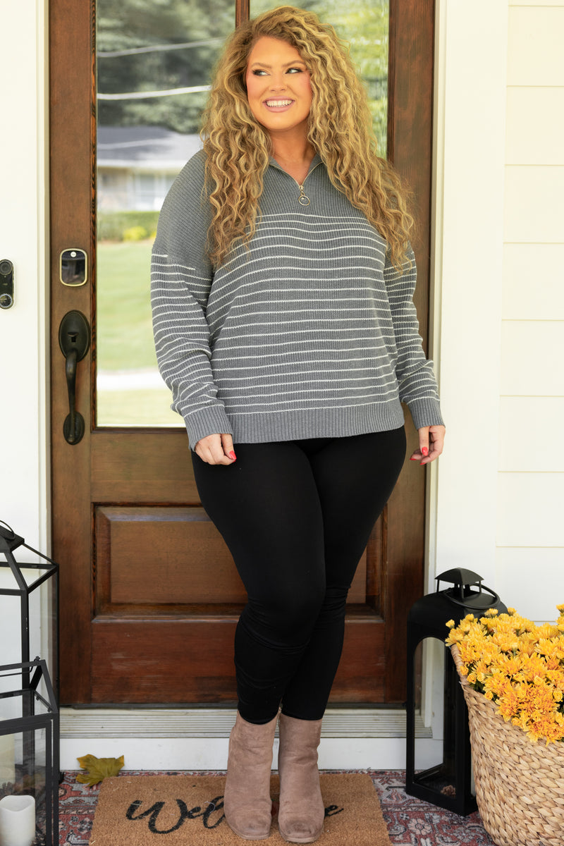 Plus size quarter outlet zip pullover