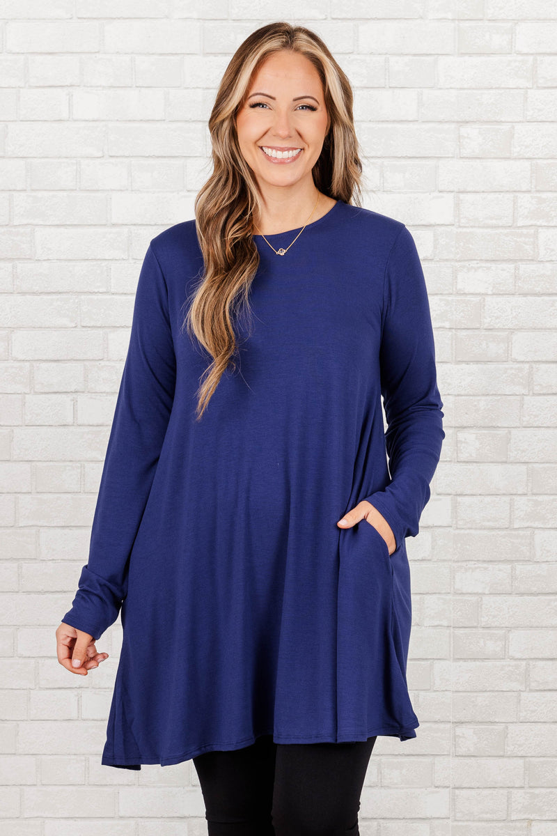 Women's As Long As You're Here Tunic Top, Blue