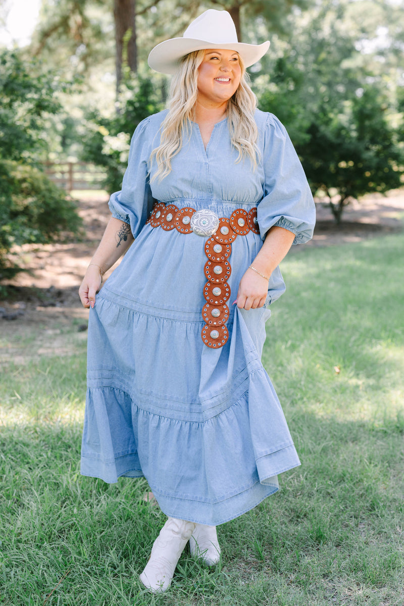 Ashley Robbennolt x Chic Soul: The Clear Choice Dress, Blue