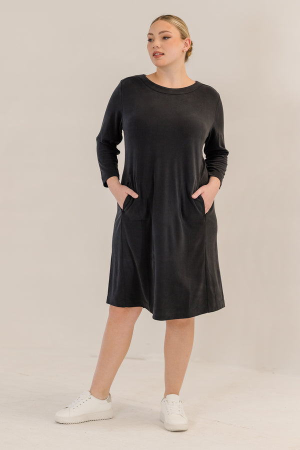 Women's Audrey Boatneck Dress, Black | Size: Medium By Chic Soul Women's Audrey Boatneck Dress, Black | Size: Medium By Chic Soul