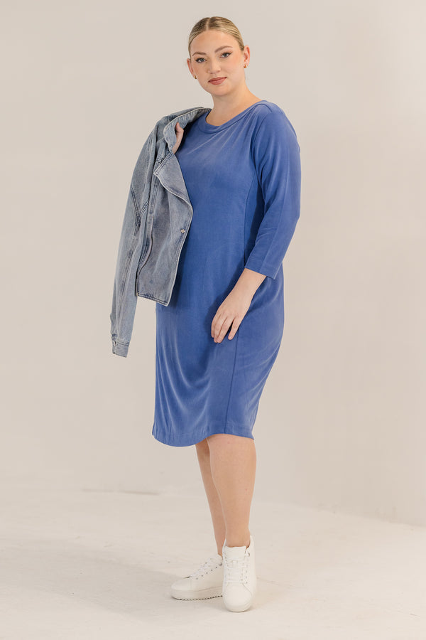 Women's Audrey Boatneck Dress, Blue | Size: 1X By Chic Soul Women's Audrey Boatneck Dress, Blue | Size: 1X By Chic Soul