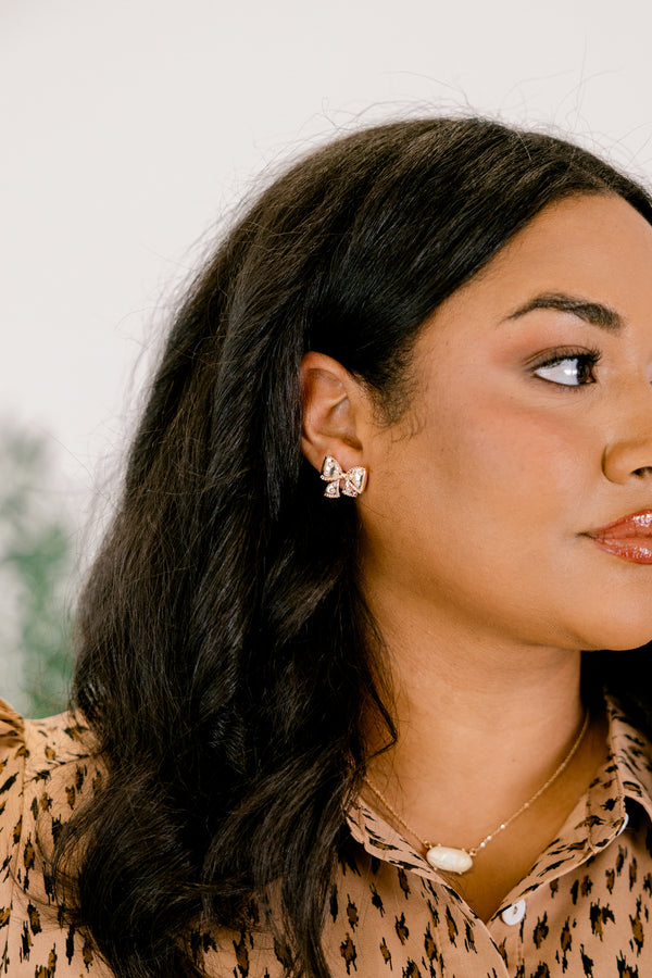 Back To The Bow Earrings, Gold