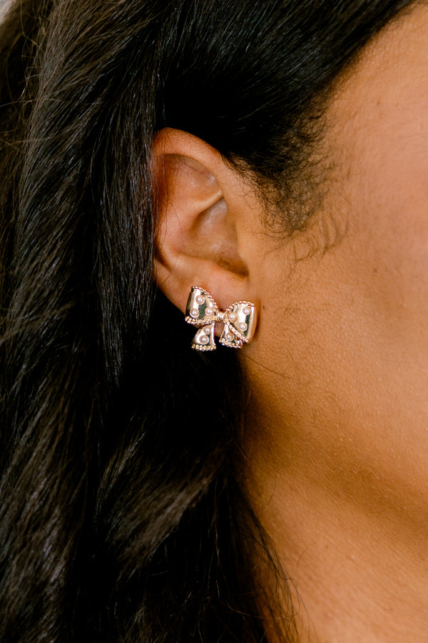 Back To The Bow Earrings, Gold