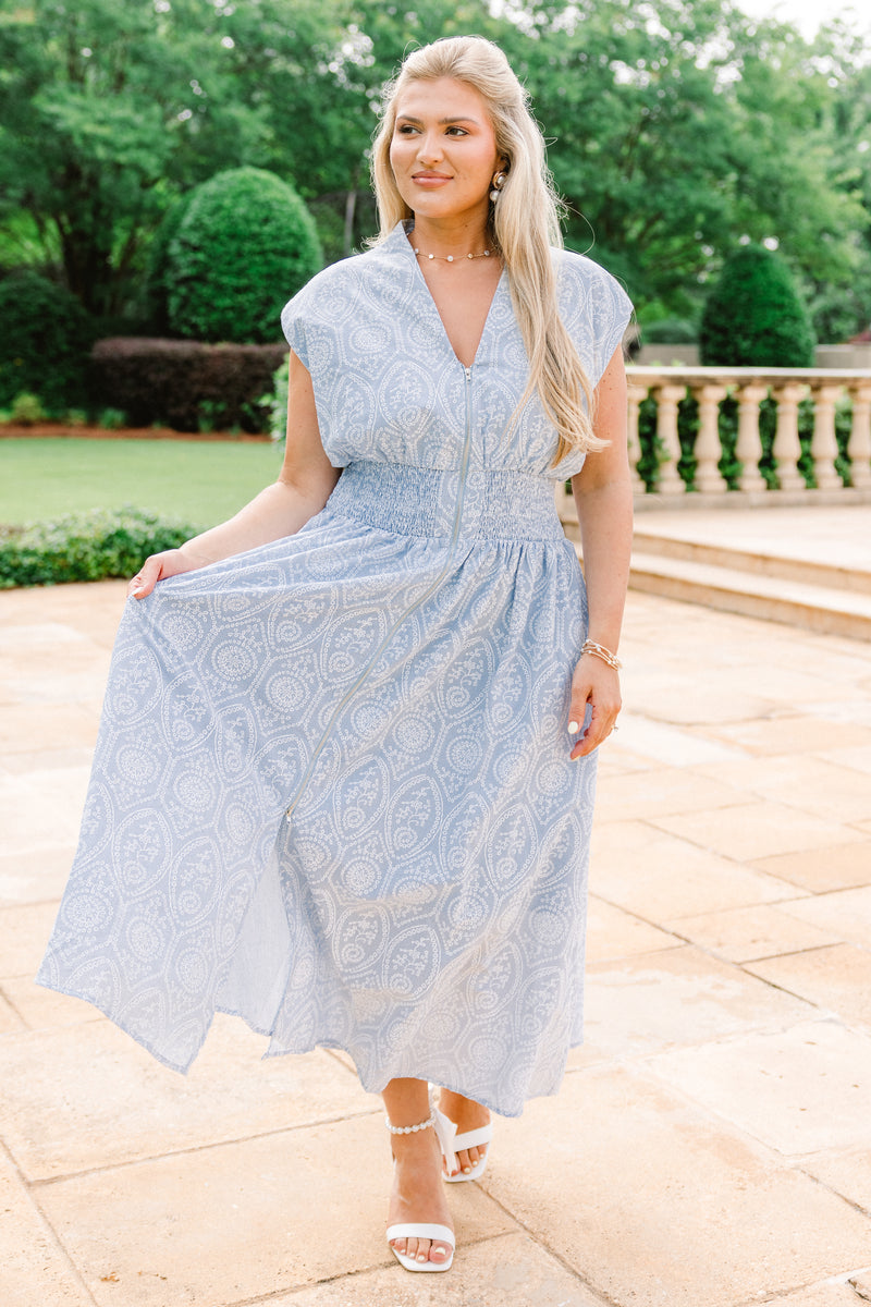 knee length dresses for ladies Rotate Birger Christensen Textured Midi Wrap Dresses Light Blue main image 1