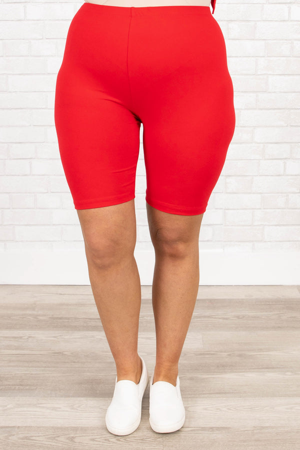 Chic Soul plus size clothing, ruby red comfy shorts set