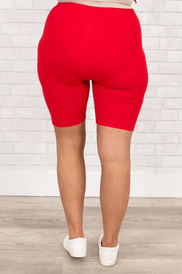 Chic Soul plus size clothing, ruby red comfy shorts set