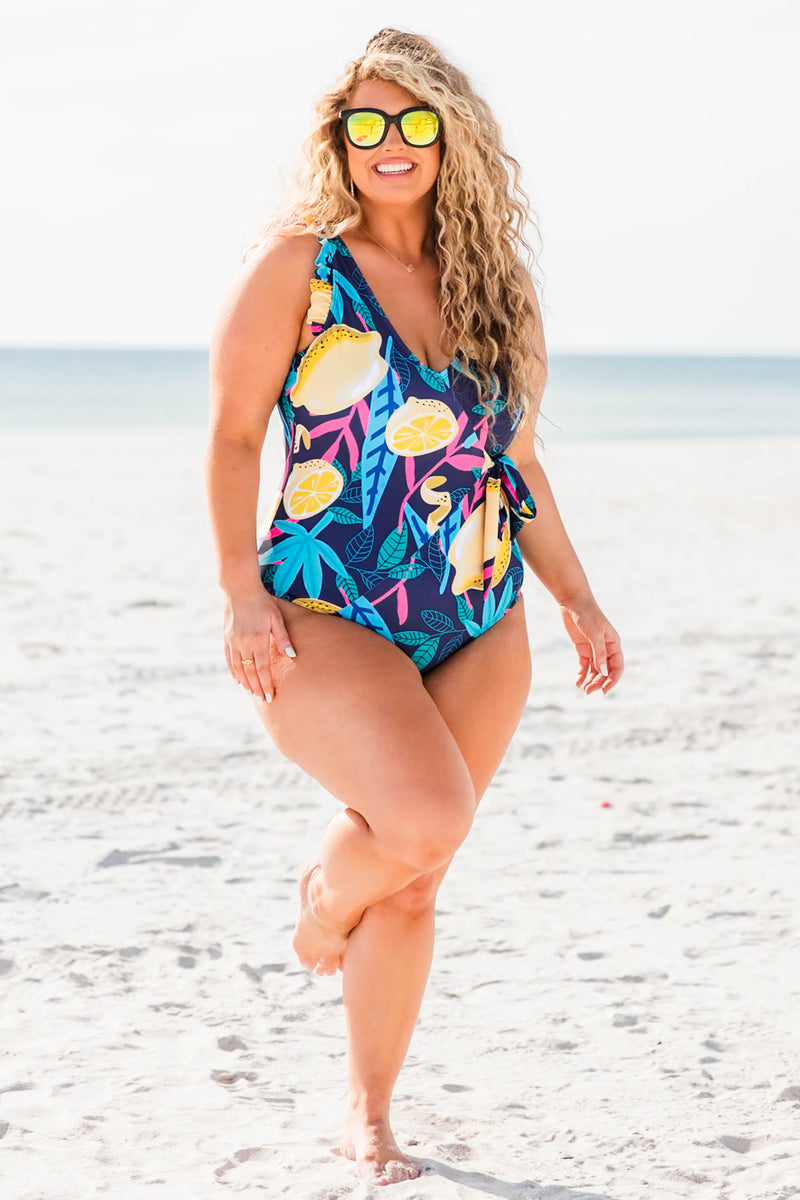 Beach Bliss Swimsuit, Blue Lemon – Chic Soul