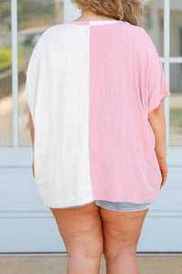 Beautiful Mistake Top, Mauve-Off White – Chic Soul