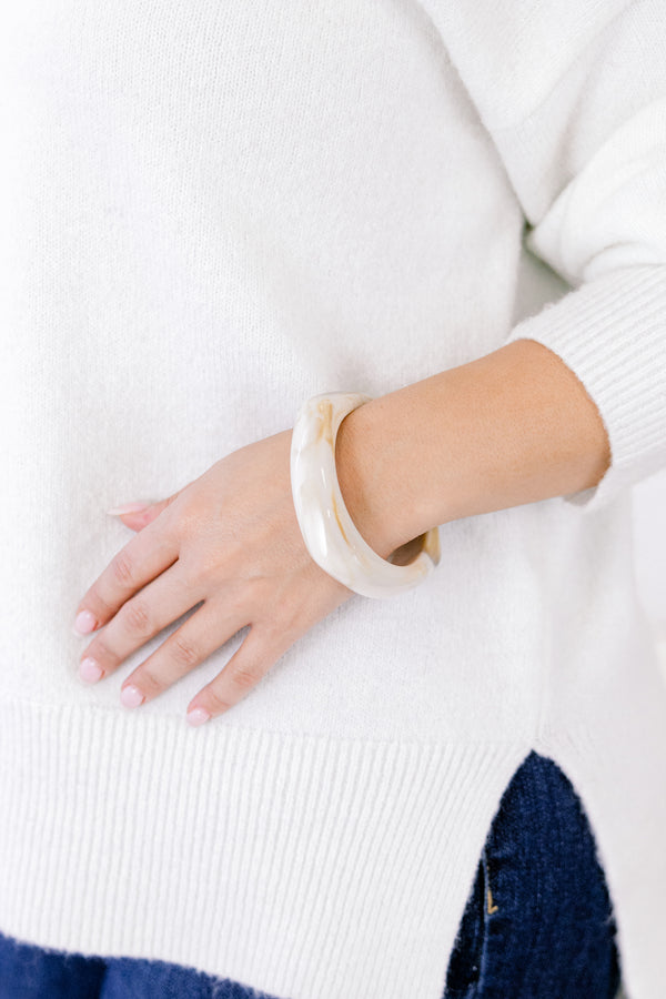 Chic Soul plus size clothing  ivory square cuff 