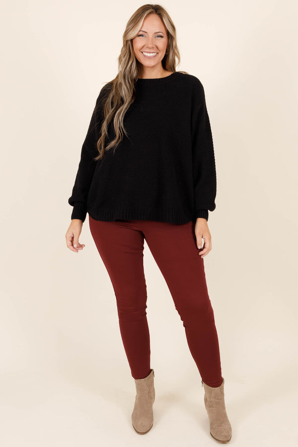 Chic Soul plus size clothing, merlot stretchy skinny pants