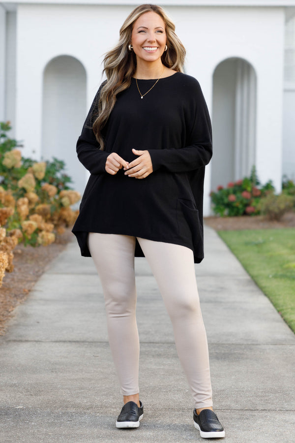 Chic Soul plus size clothing, stone colored basic skinny fit stretchy full length pants with faux pockets