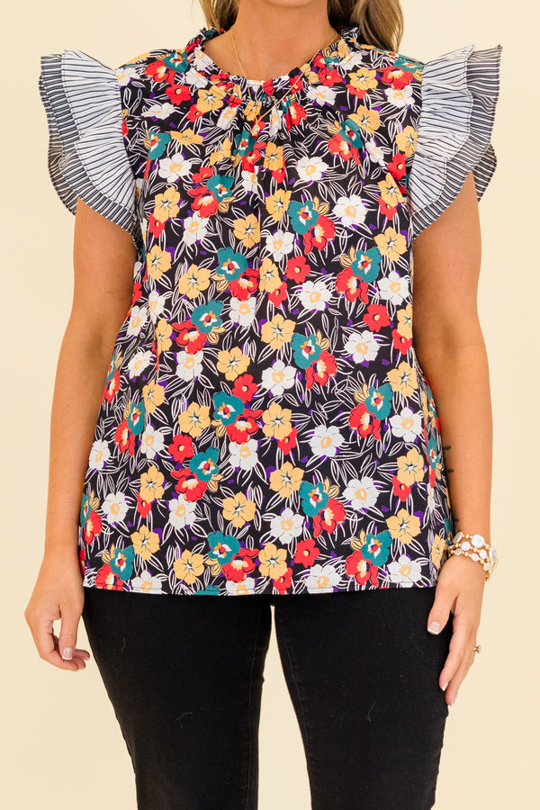 Bleeding Hearts Top, Black