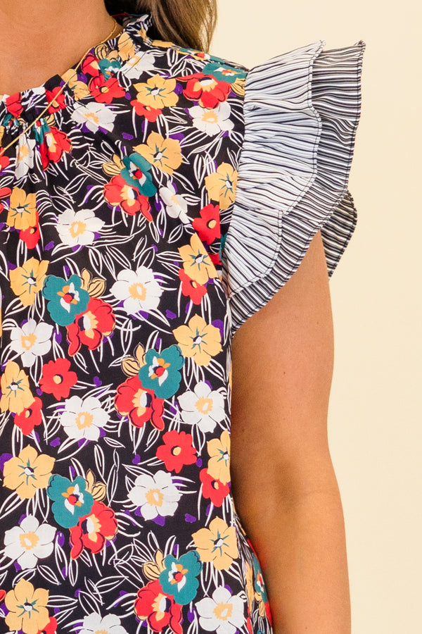 Bleeding Hearts Top, Black