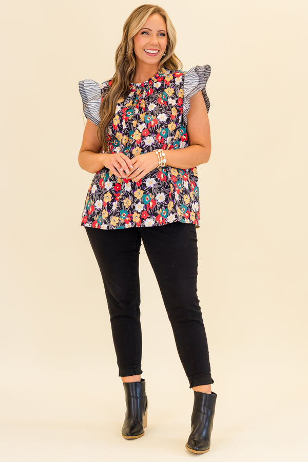 Bleeding Hearts Top, Black