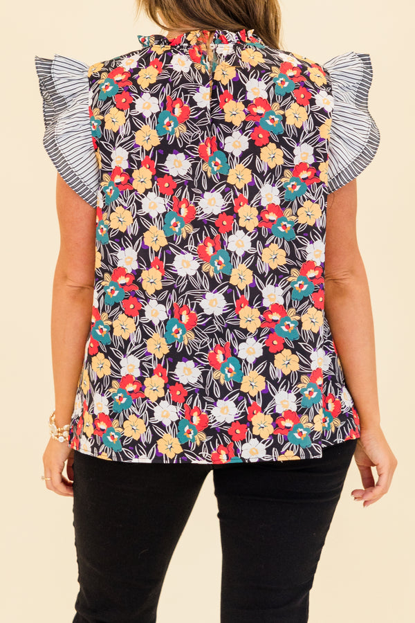 Bleeding Hearts Top, Black