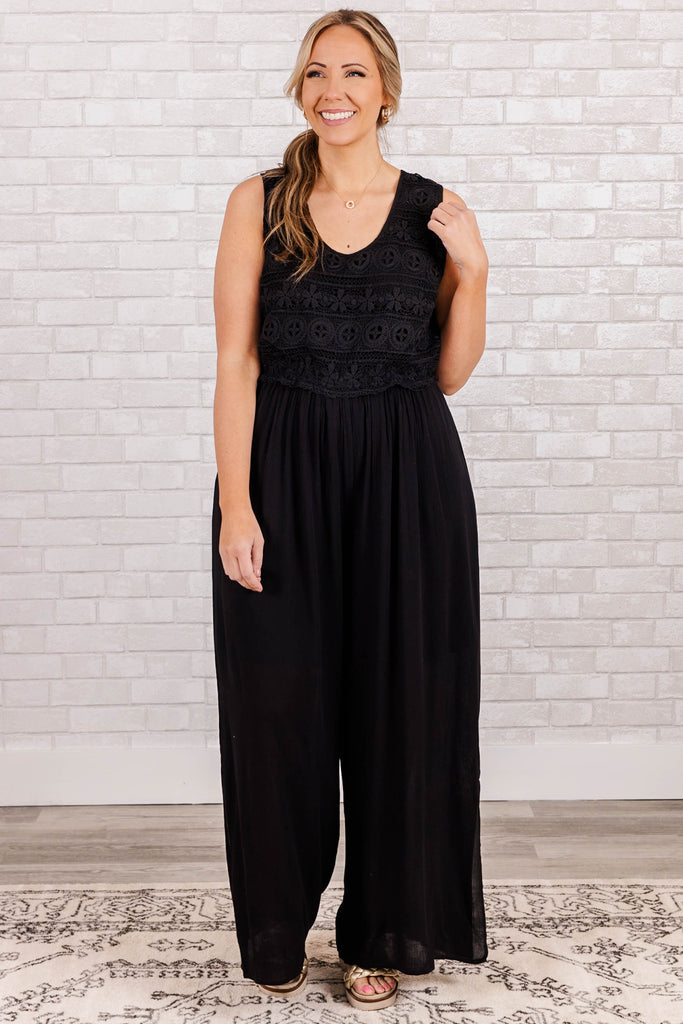 Boho In Lace Jumpsuit, Black – Chic Soul