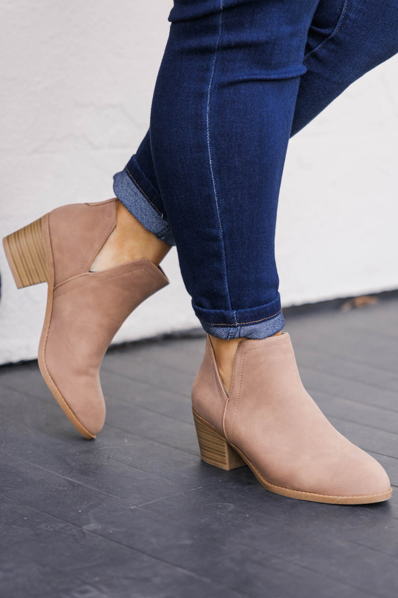 Tan colored booties Clearance
