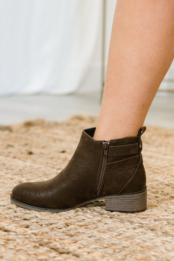 Chic Soul plus size clothing, solid brown ankle booties