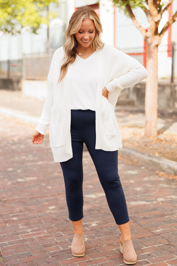 Chic Soul plus size clothing, navy capri pants
