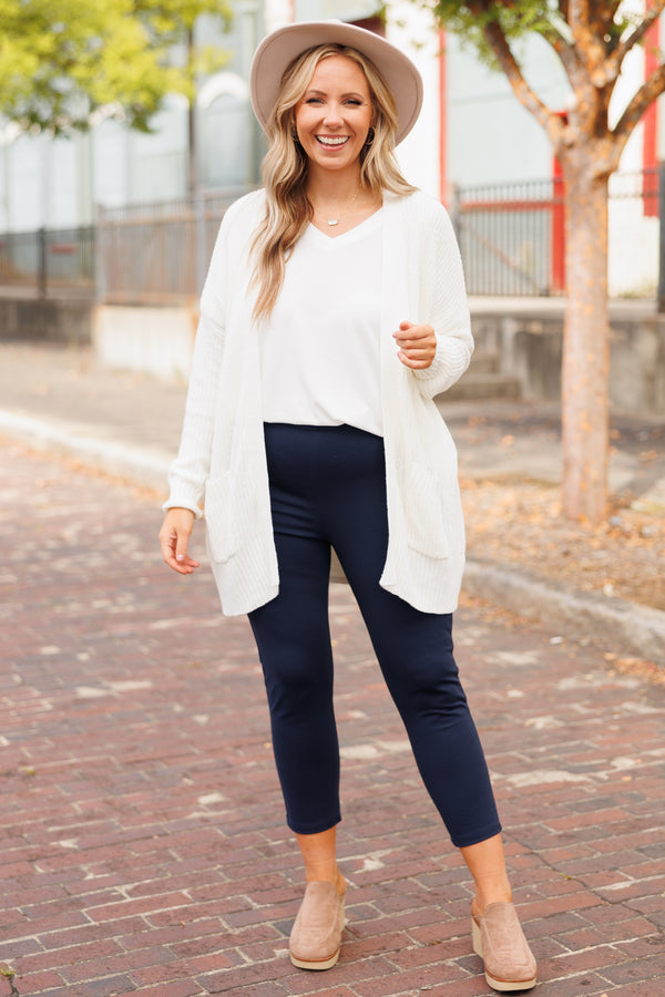 Chic Soul plus size clothing, navy capri pants
