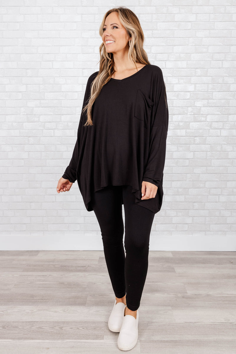 Call Me Today Top, Black – Chic Soul