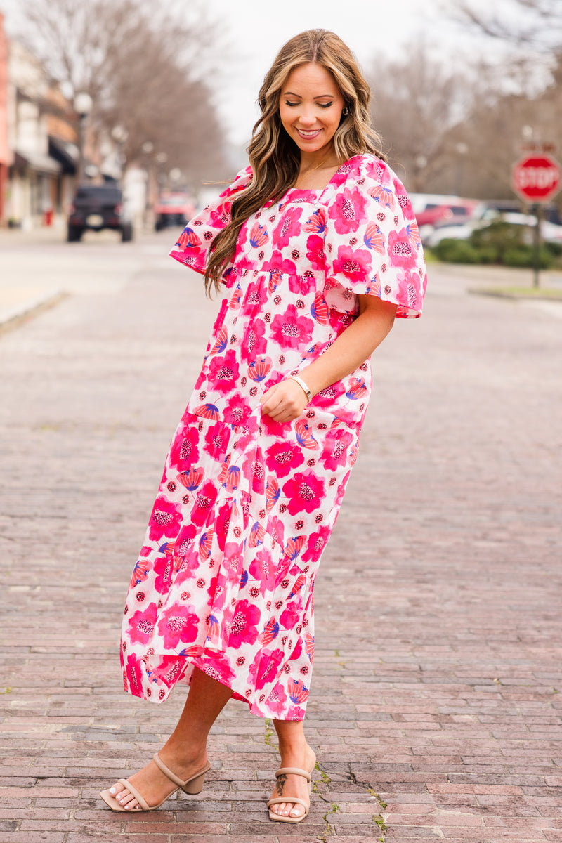 plus size pink floral dress Women's Can't Be Outdone Maxi Dress, Pink