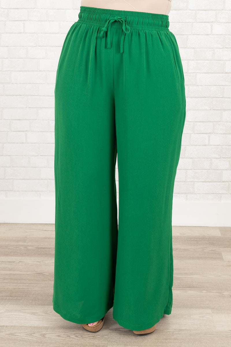 Women's Can't Sit Still Pants, Green | Size: 1X By Chic Soul Women's Can't Sit Still Pants, Green | Size: 1X By Chic Soul