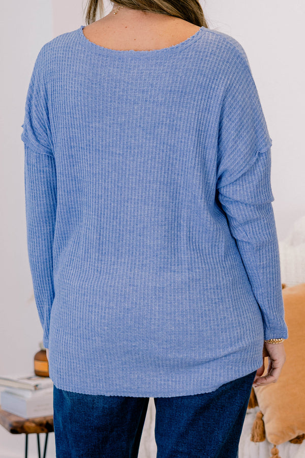 Can't Stop Love Top, Denim Blue