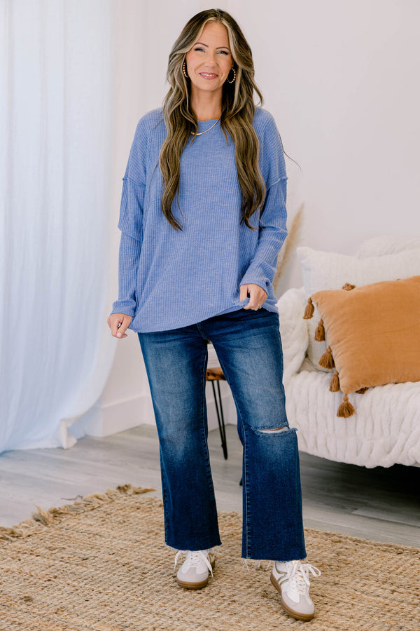 Can't Stop Love Top, Denim Blue