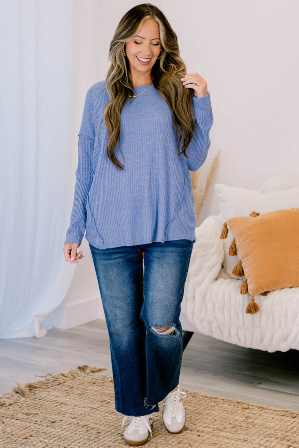 Can't Stop Love Top, Denim Blue