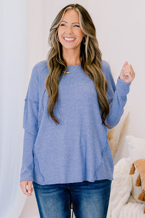 Can't Stop Love Top, Denim Blue