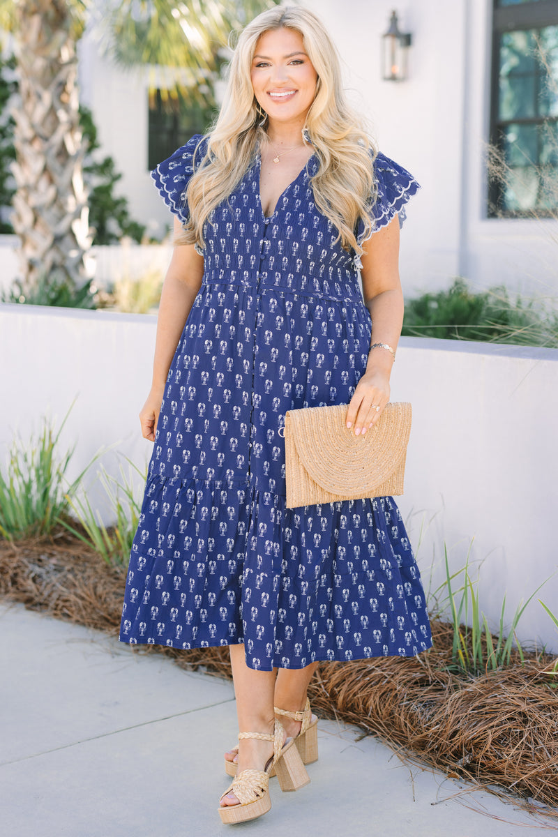 blue lobster dress Blue Lobster Pima Play Dress – Nantucket Kids main image 0