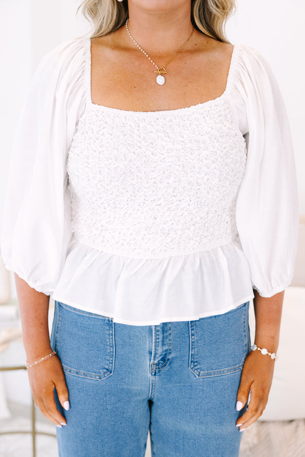 Catching Compliments Top, Ivory
