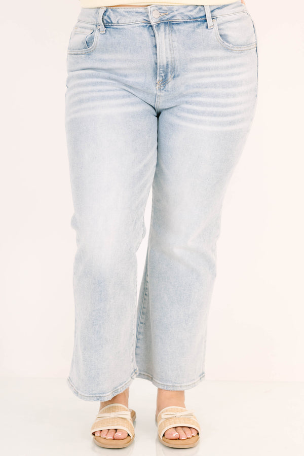 light wash mid-rise cropped flare denim