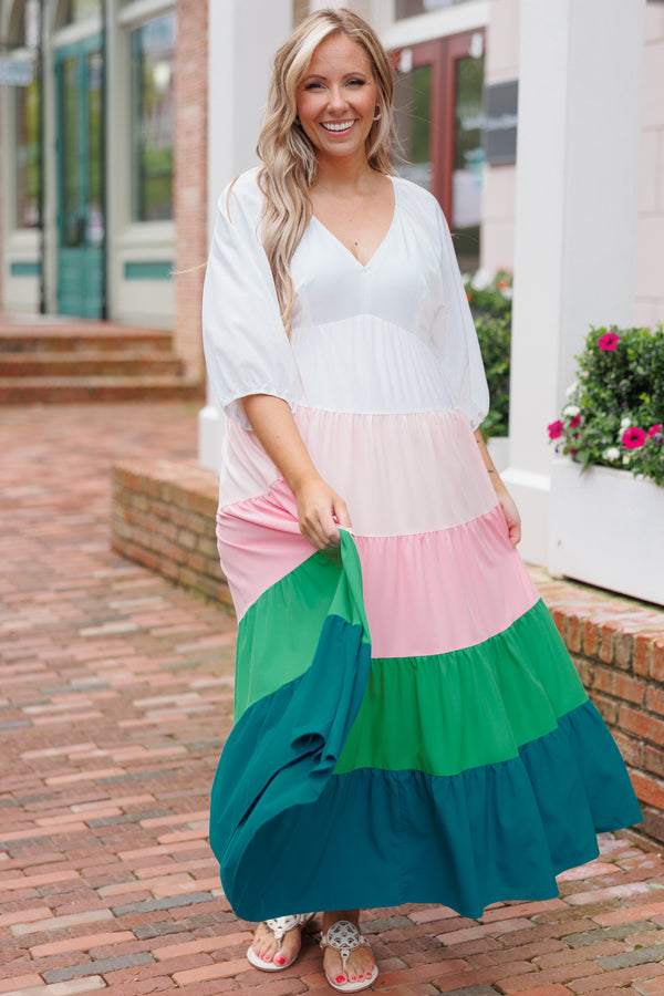 Plus size outlet rainbow maxi dress