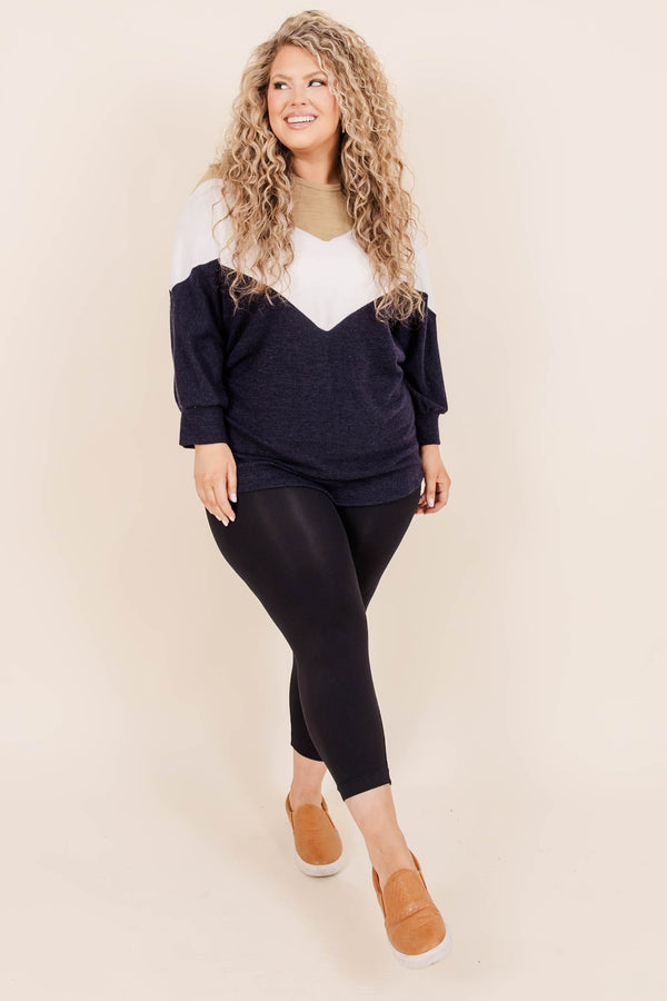 Cheer For Us Top, Navy