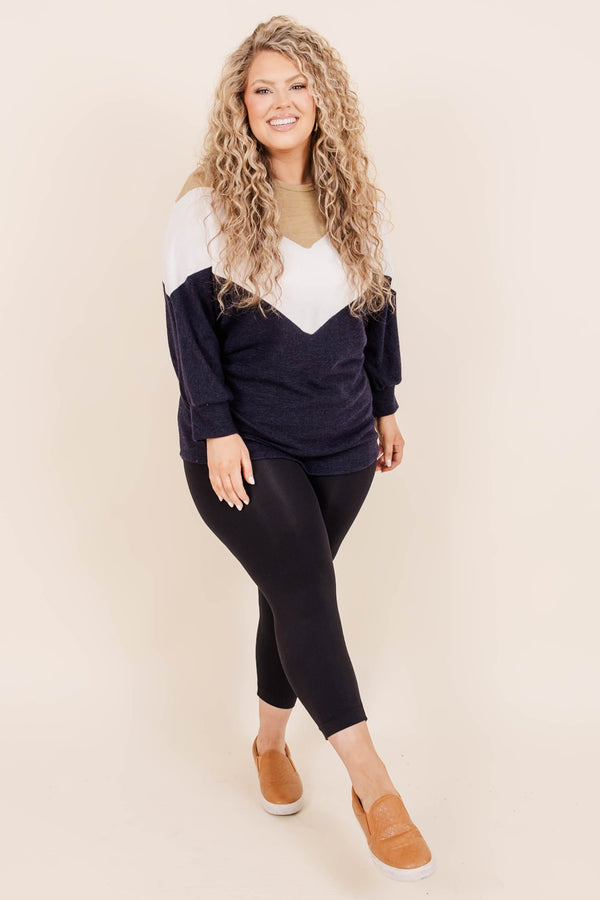 Cheer For Us Top, Navy