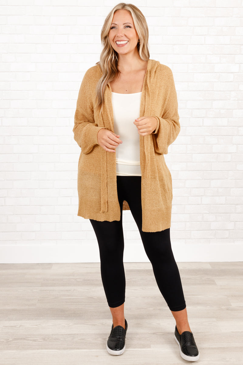 Long taupe sale cardigan