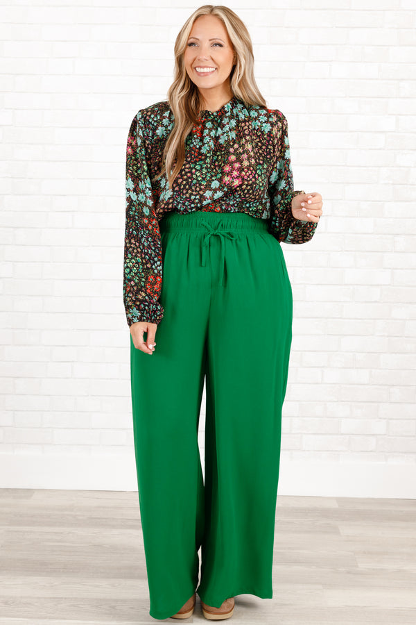 Chic Soul plus size clothing, multicolored floral pattern top with a high neckline and bubble sleeves