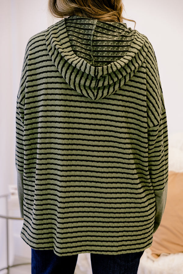 Coastal Breeze Hoodie, Green-Black