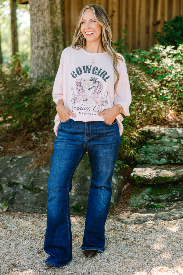 Chic Soul plus size clothing, cream short sleeve graphic tee with the saying 