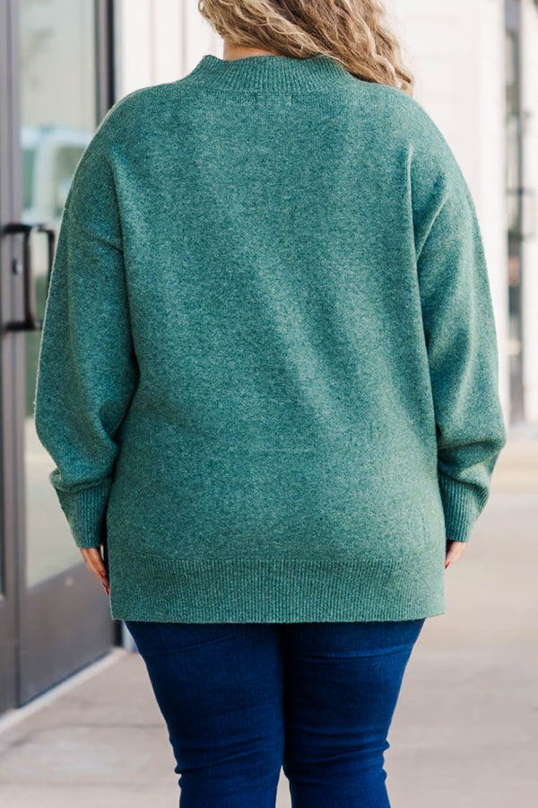 Chic Soul plus size clothing, green knitted sweater