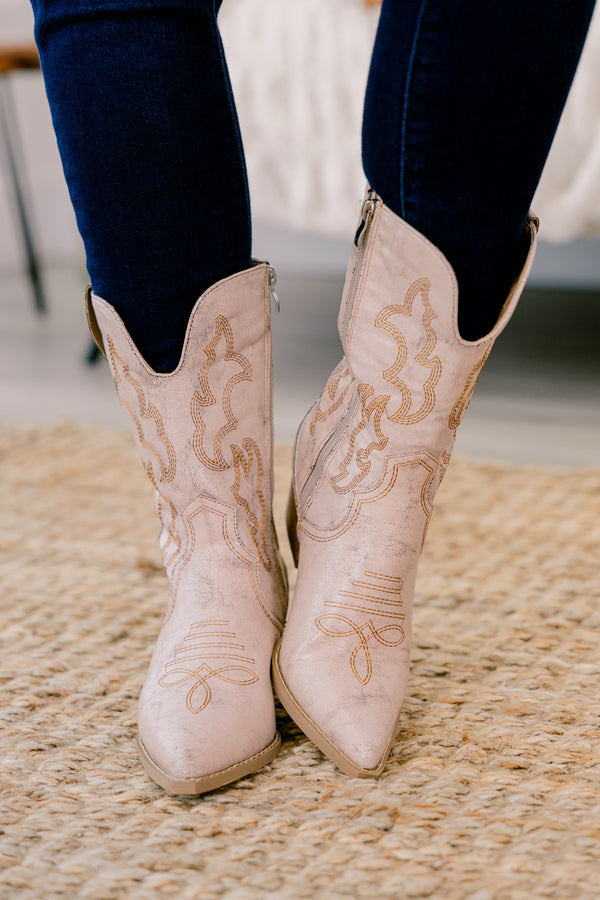 Chic Soul plus size clothing, brown pointed toe booties