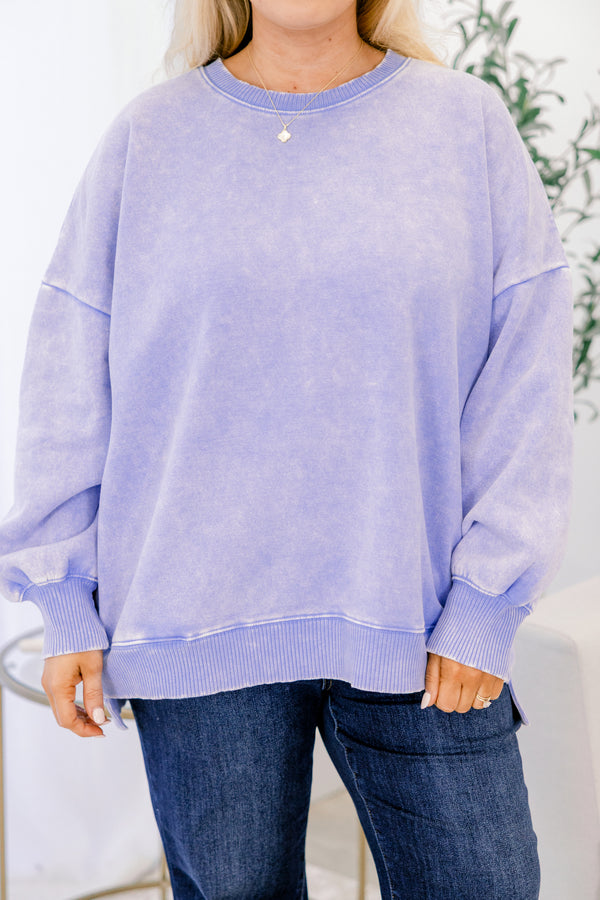 Chic soul plus size clothing, light blue crewneck pullover