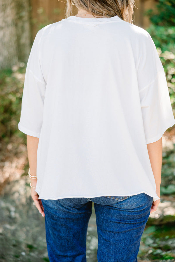 Chic Soul plus size clothing, white graphic tee with 