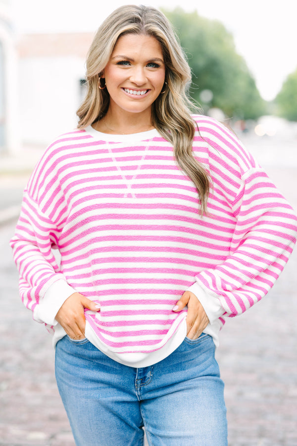 Cozy Correspondence Pullover, Candy Pink