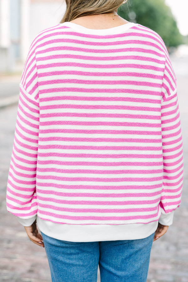 Cozy Correspondence Pullover, Candy Pink